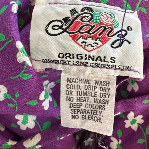 Vintage 1960s Lanz Originals Floral Sundress 💜🌿 - Picture 6 of 13